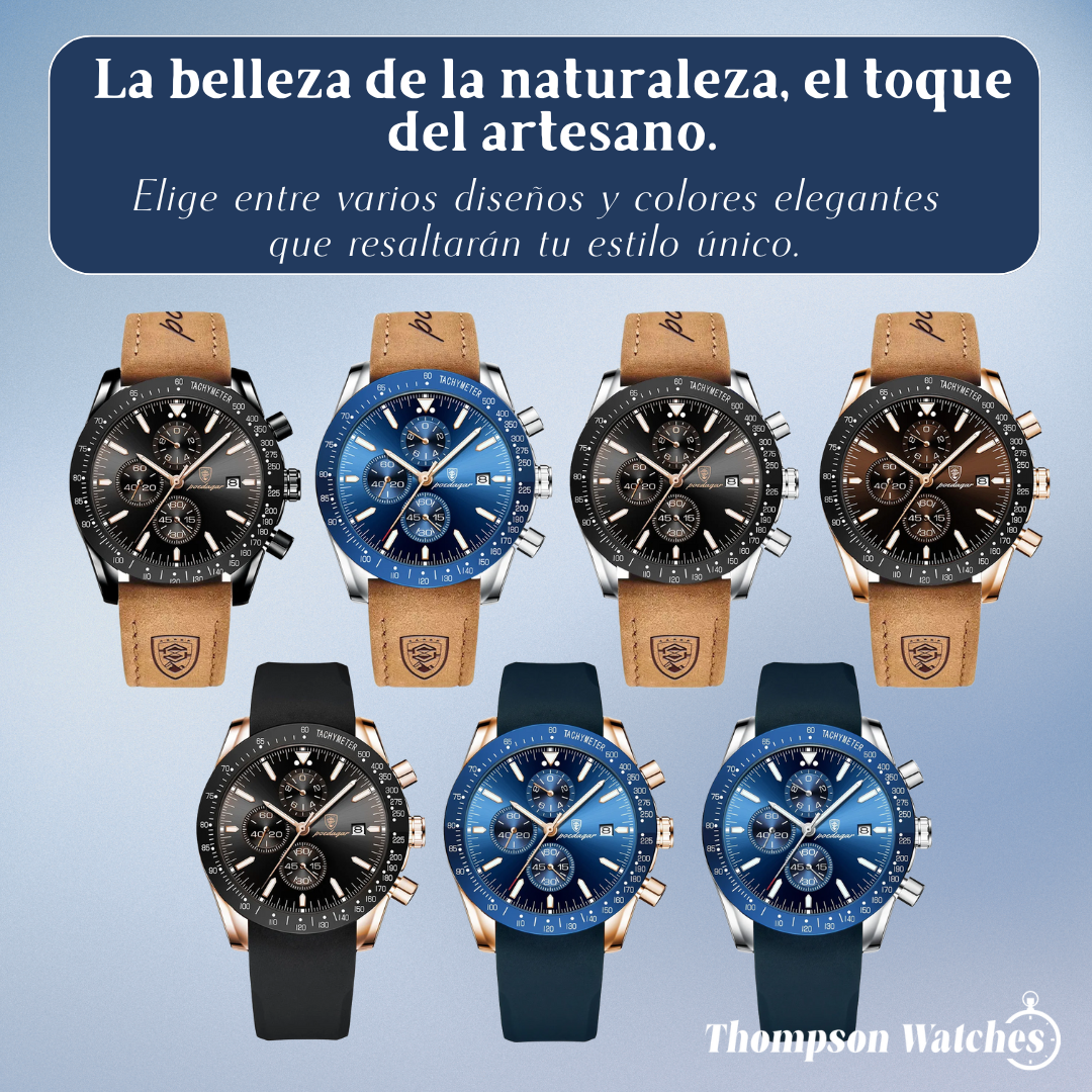 David | Elegante cronógrafo para hombre con correas versátiles | 44 mm