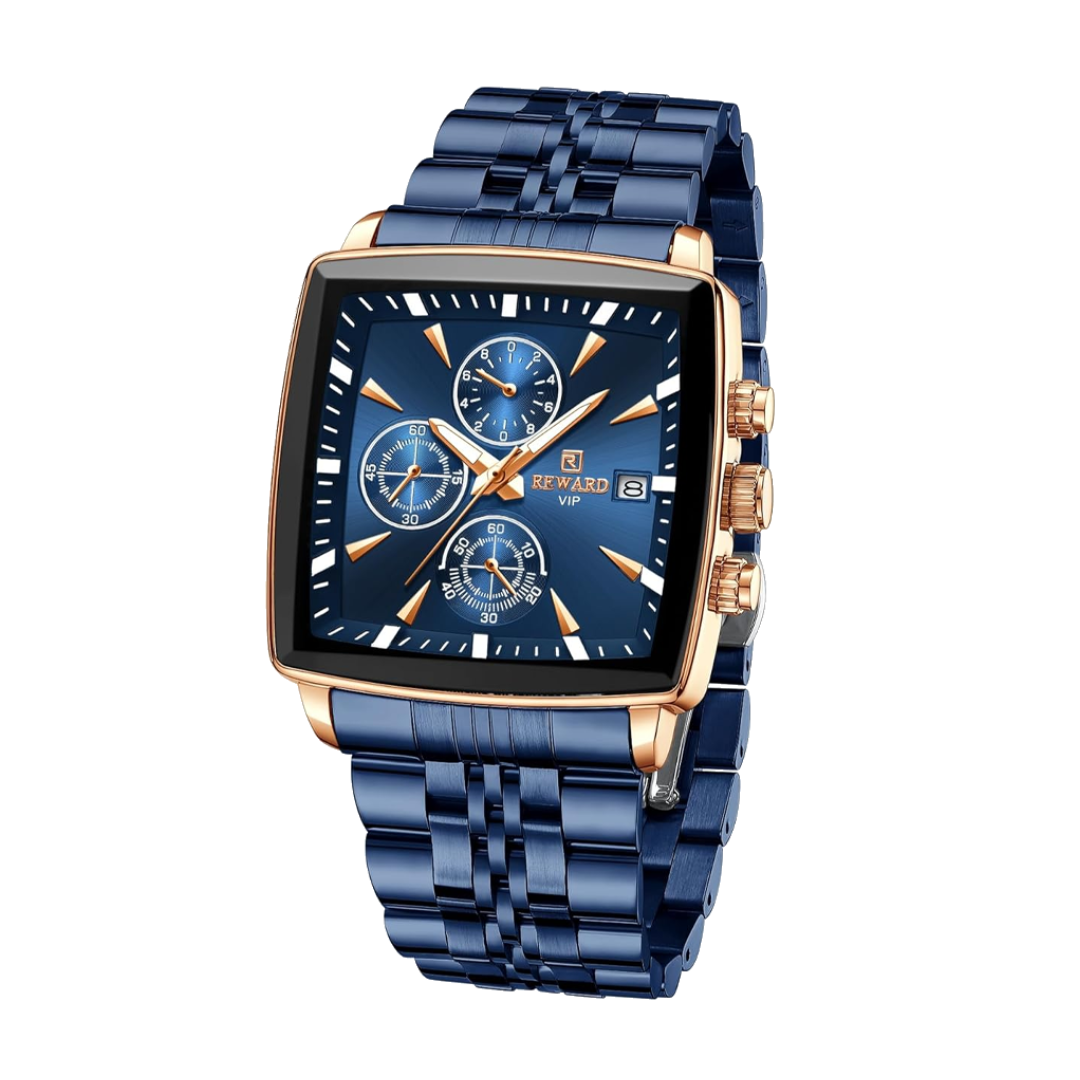 Troy | Reloj de pulsera de lujo para hombres de cuarzo rectangular de 47 mm