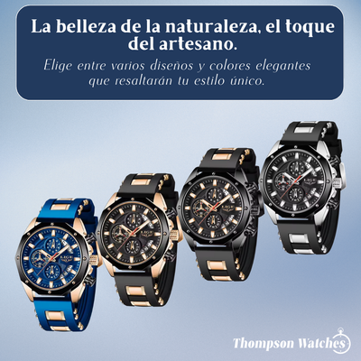 Dean | Reloj Deportivo para Hombre con Cronógrafo de Cuarzo y Correa de Silicona | 35mm