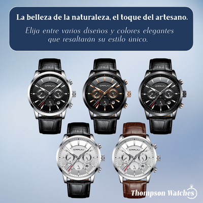 Rowan | Reloj de cuero de estilo militar | 42 mm