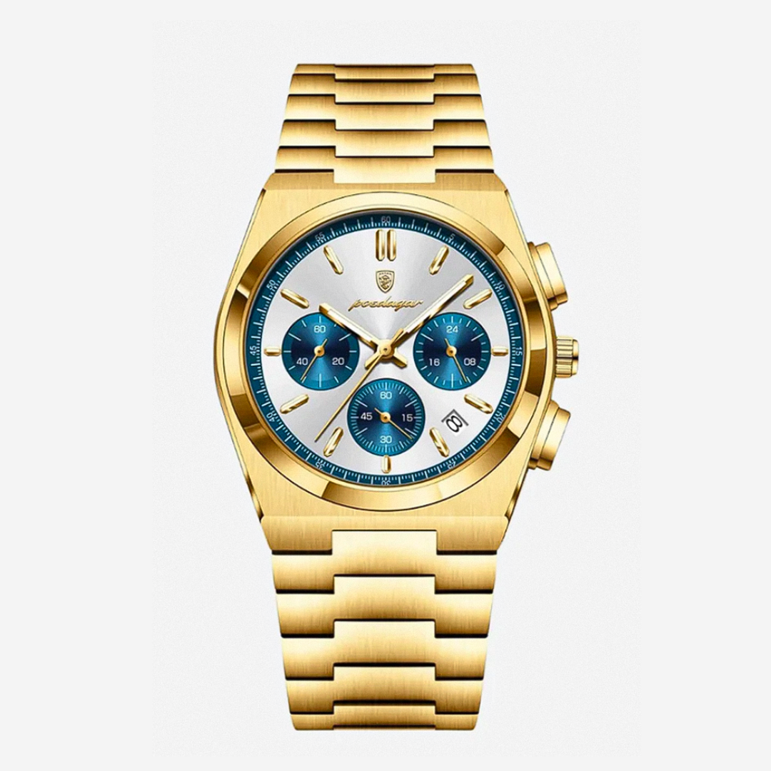 Logan | Reloj Moderno de Cronógrafo con Acabado en Acero Pulido | 40mm