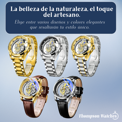 Río | Reloj Esqueleto de Cuarzo de Doble Cara Hueca | 42 mm