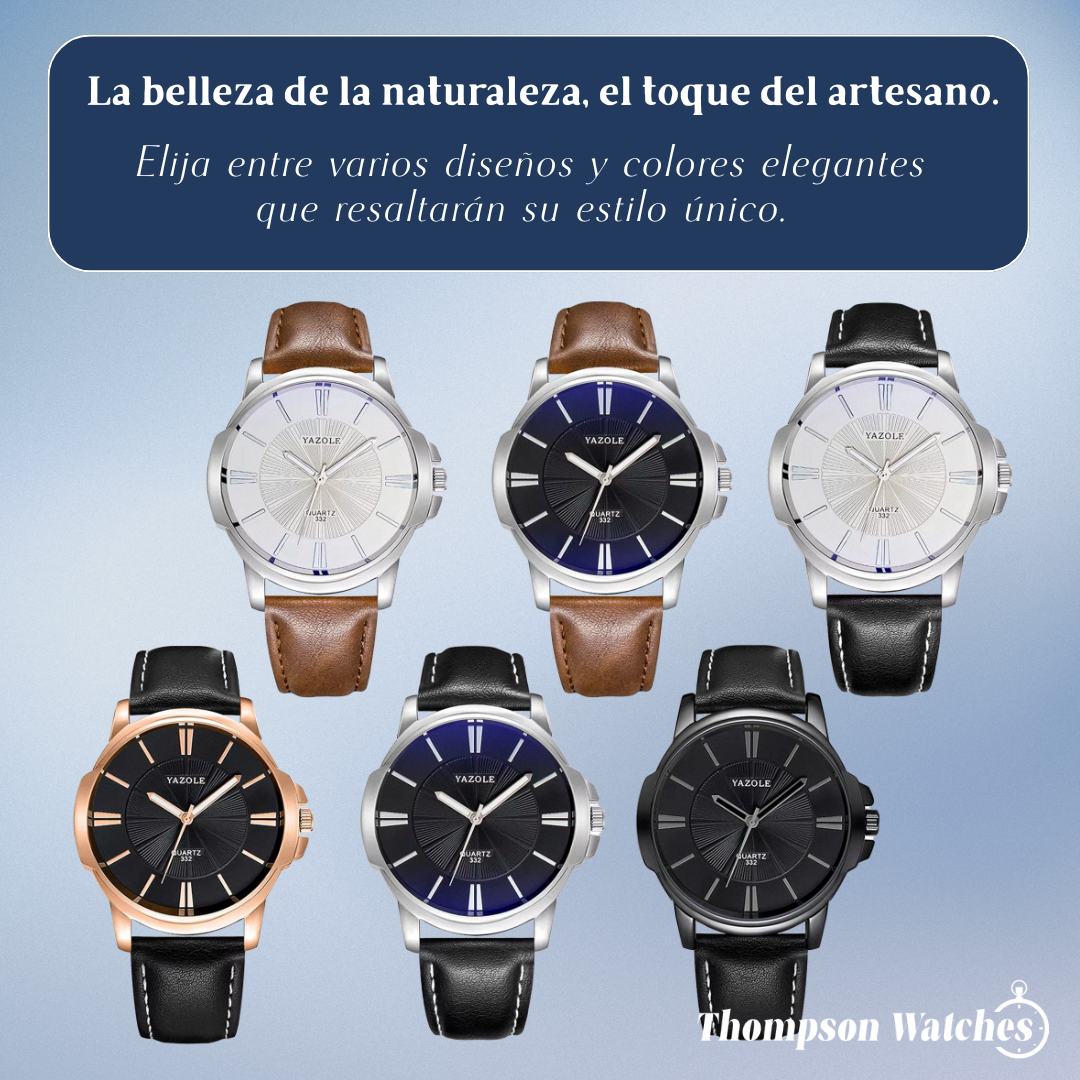 Gavin | Reloj de cuero y cristal opulento | 45 mm