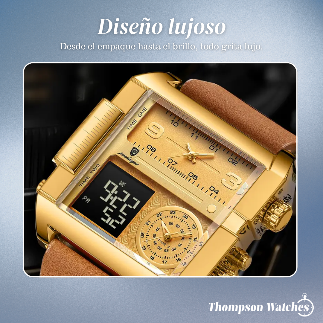 Alex | Reloj de pulsera de cuarzo con doble calendario para hombre | 51 mm