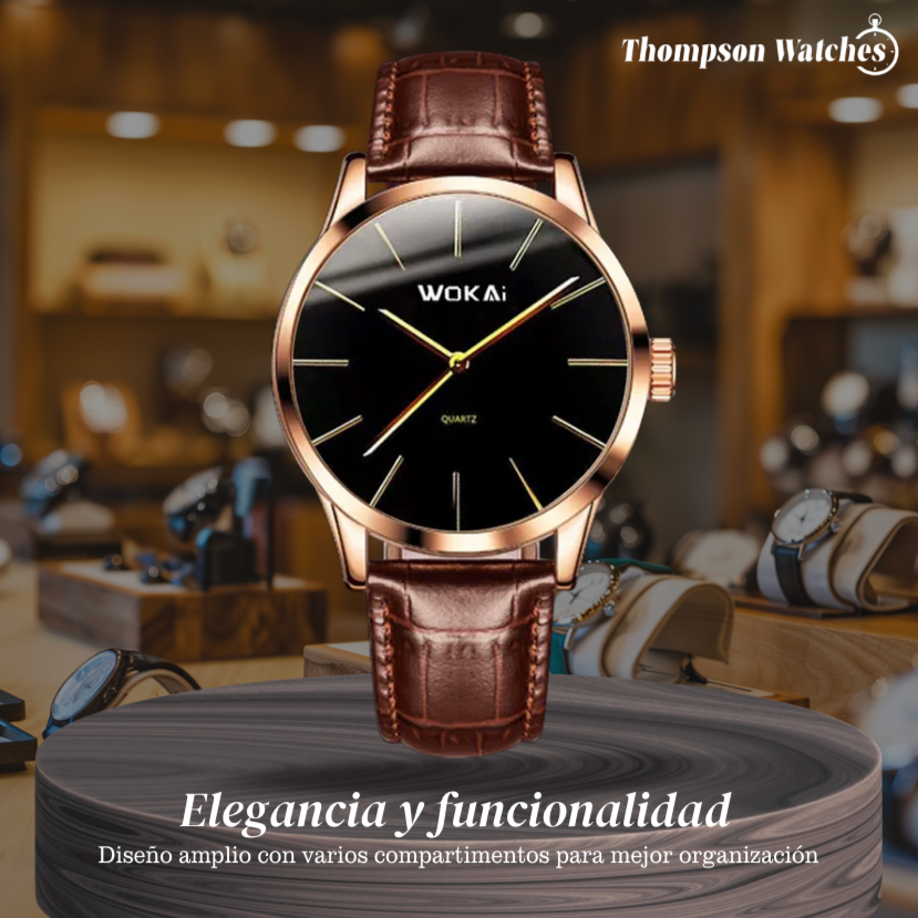 Ian | Reloj de Cuarzo Rosa Dorado Elegante Dean | 40mm