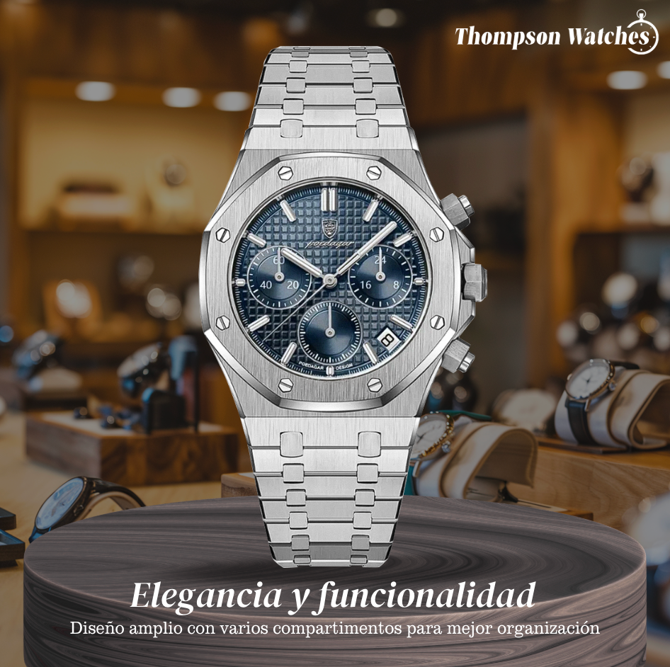 Damian | Reloj de diseño audaz con esfera de acero icónico y cronógrafo | 42 mm