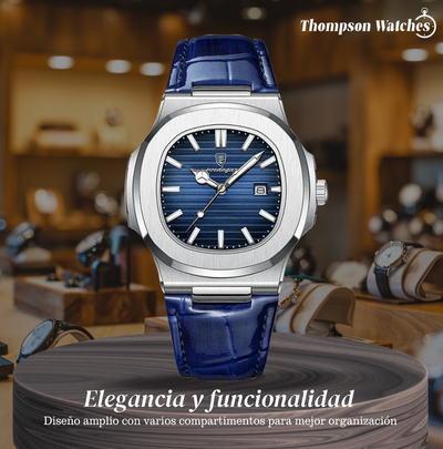 Elias | Estuche elegante combinado con una correa de cuero clásica | 40mm