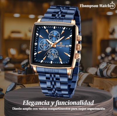 Troy | Reloj de pulsera de lujo para hombres de cuarzo rectangular de 47 mm