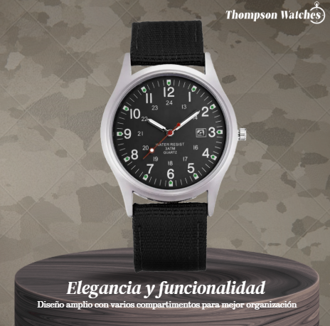 Mateo | Reloj de campo resistente con correa de lona duradera | 40mm