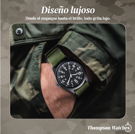 Nicolas | Reloj de campo luminoso con correa táctica | 41 mm