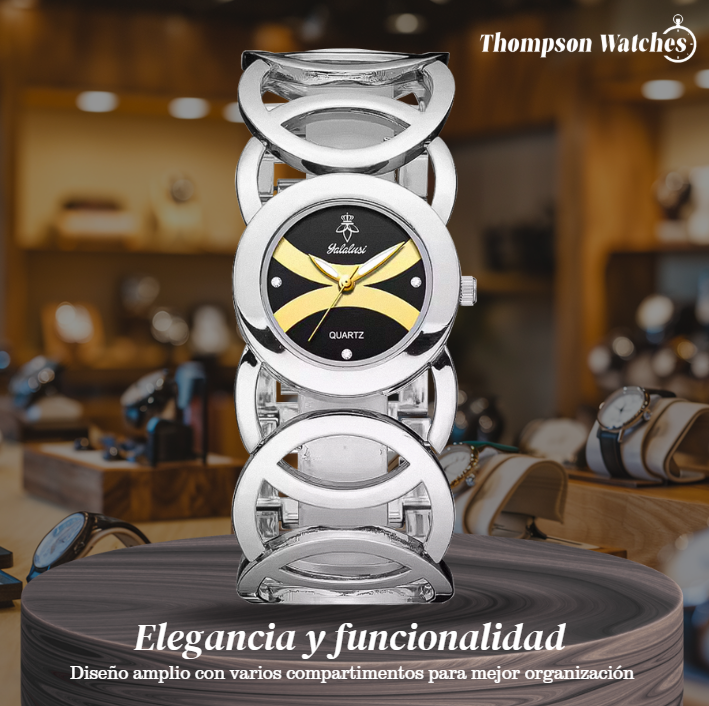 Relojes de pulsera con brazalete de círculos entrelazados con estilo Deborah | 30 mm