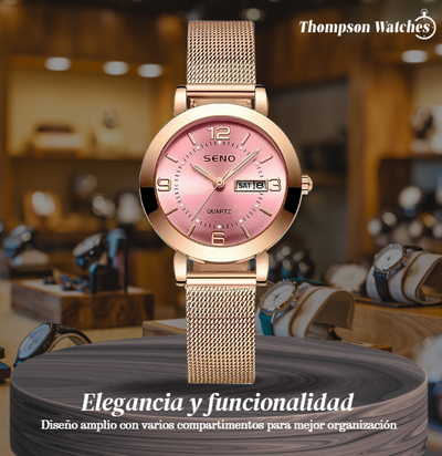 Reloj para mujer Elizabeth con correa de malla sofisticada de 28 mm