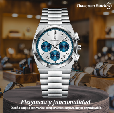 Logan | Reloj Moderno de Cronógrafo con Acabado en Acero Pulido | 40mm