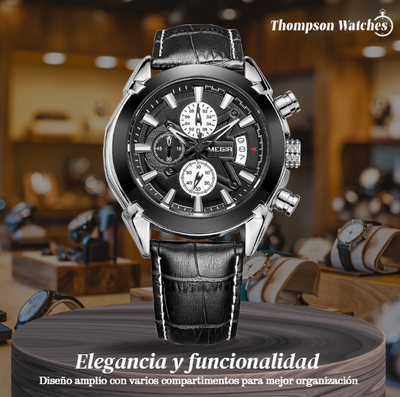 Reloj Cronógrafo Audaz de Cuero Sofisticado Jaxon | 47 mm