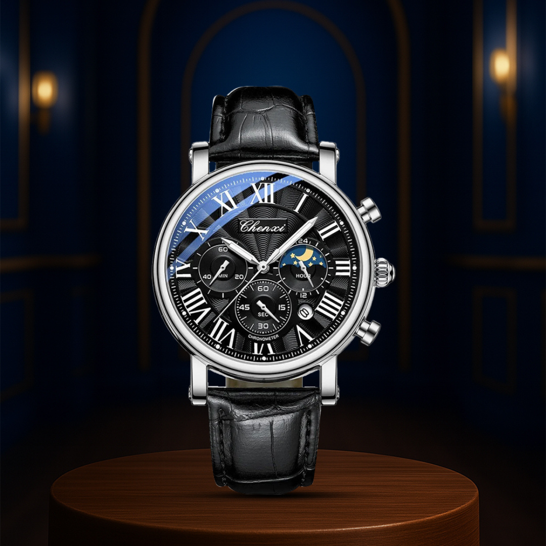 Gregory | Reloj de cuero Chrono Lunar | 44 mm