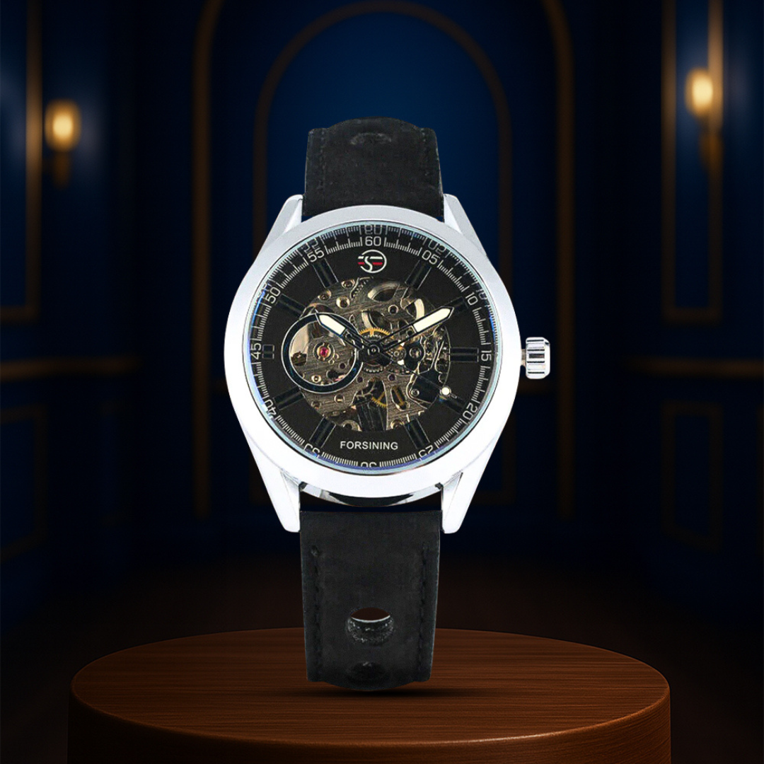 Felipe | Reloj de piel con esqueleto para hombre | 42 mm