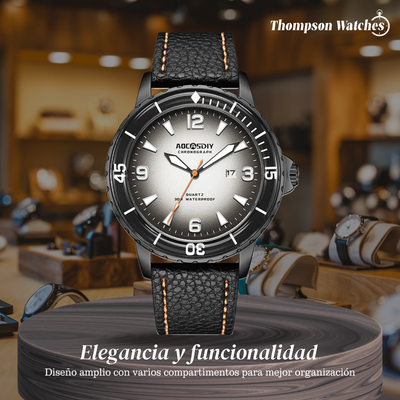 Jeferson | Reloj de cuero resistente para hombre | 44 mm