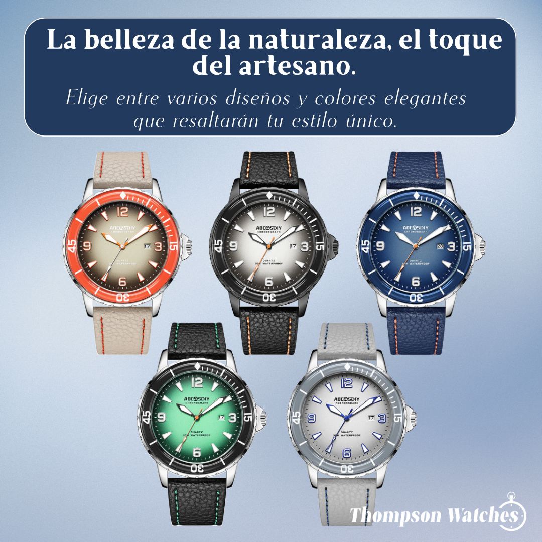 Jeferson | Reloj de cuero resistente para hombre | 44 mm