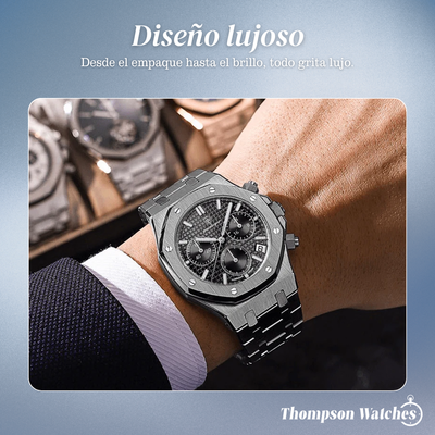 Damian | Reloj de diseño audaz con esfera de acero icónico y cronógrafo | 42 mm