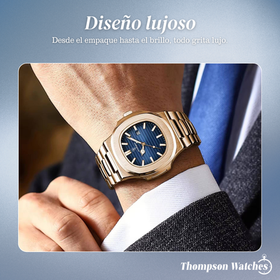 Adriel | Reloj de Marco de Acabado en Oro Rosa Refinado y Elegante | 40mm