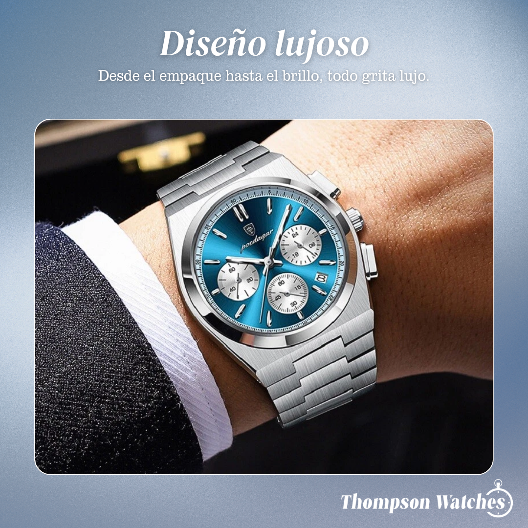 Logan | Reloj Moderno de Cronógrafo con Acabado en Acero Pulido | 40mm