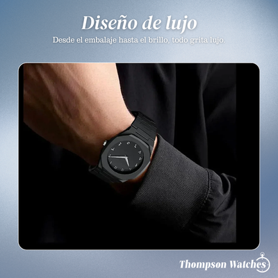 Reloj Zain con Números Árabes en Negrita, Minimalista Todo en Negro | 44mm