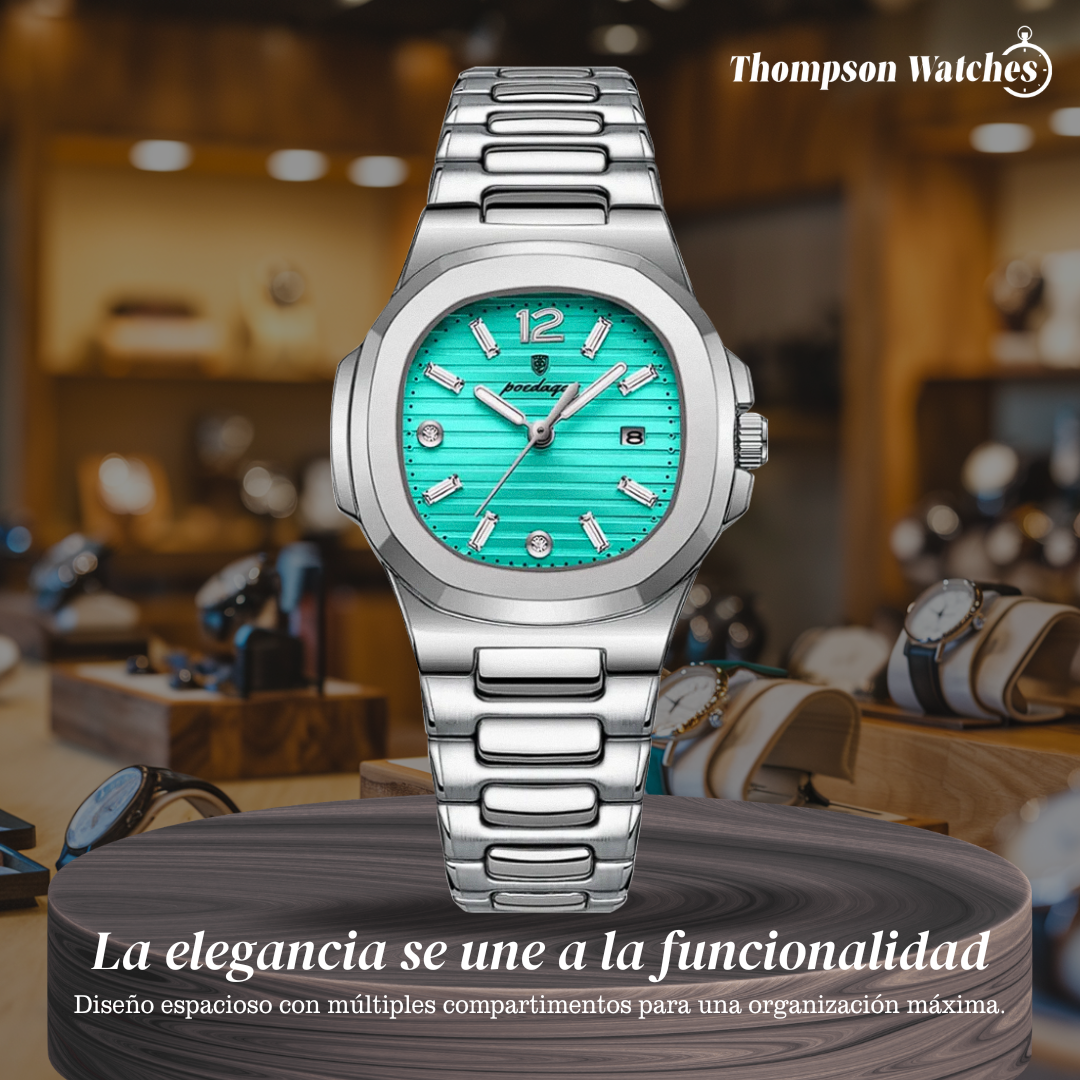 Evan | Reloj de diseño de acero integrado y pulido con detalles refinados de esfera | 31 mm