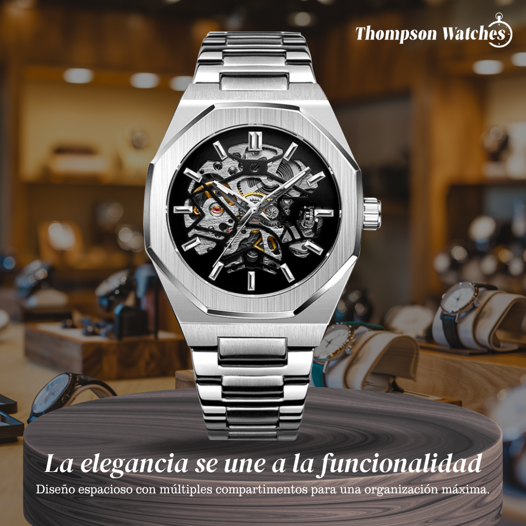 Luca | Reloj de Movimiento de Esqueleto Intrincado en Acero Cepillado de Estilo Audaz | 42 mm