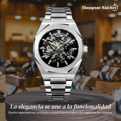 Luca | Reloj de Movimiento de Esqueleto Intrincado en Acero Cepillado de Estilo Audaz | 42 mm