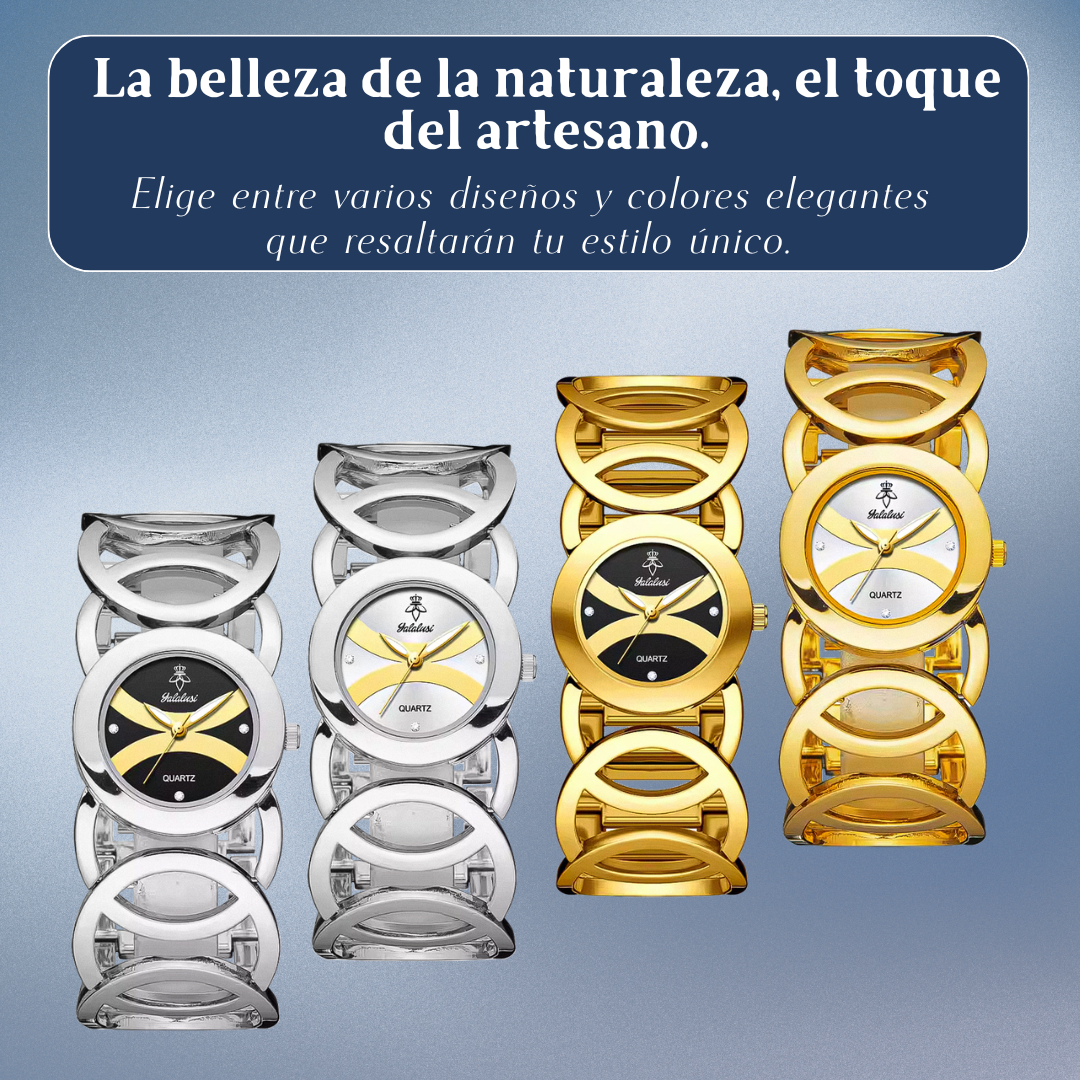 Relojes de pulsera con brazalete de círculos entrelazados con estilo Deborah | 30 mm