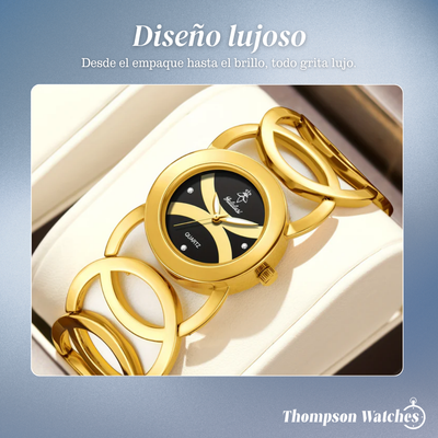 Relojes de pulsera con brazalete de círculos entrelazados con estilo Deborah | 30 mm
