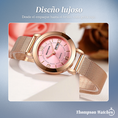 Reloj para mujer Elizabeth con correa de malla sofisticada de 28 mm
