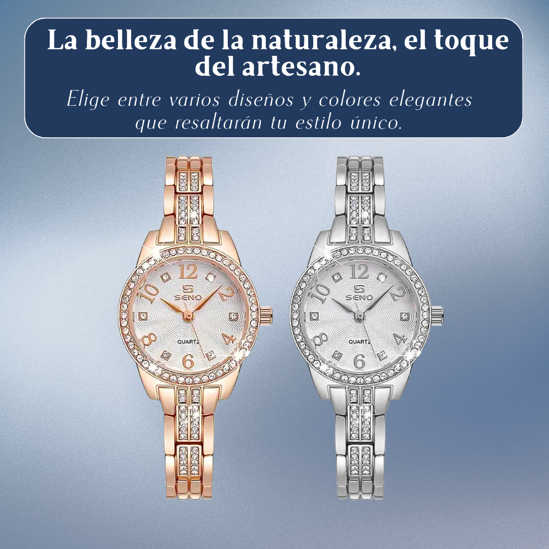 Novi | Reloj para mujer de cristal de glamour moderno | 30 mm