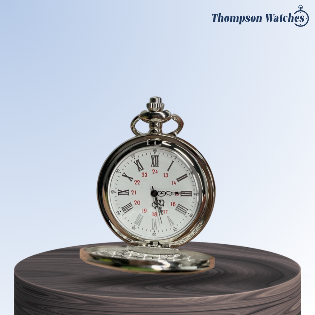 Luther | Reloj de bolsillo clásico de plata | 45 mm