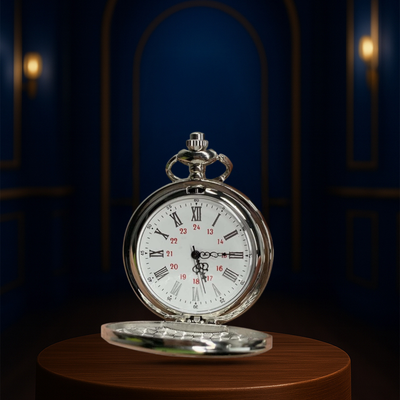 Luther | Reloj de bolsillo clásico de plata | 45 mm