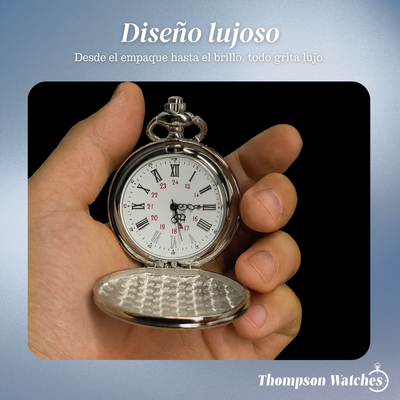 Luther | Reloj de bolsillo clásico de plata | 45 mm