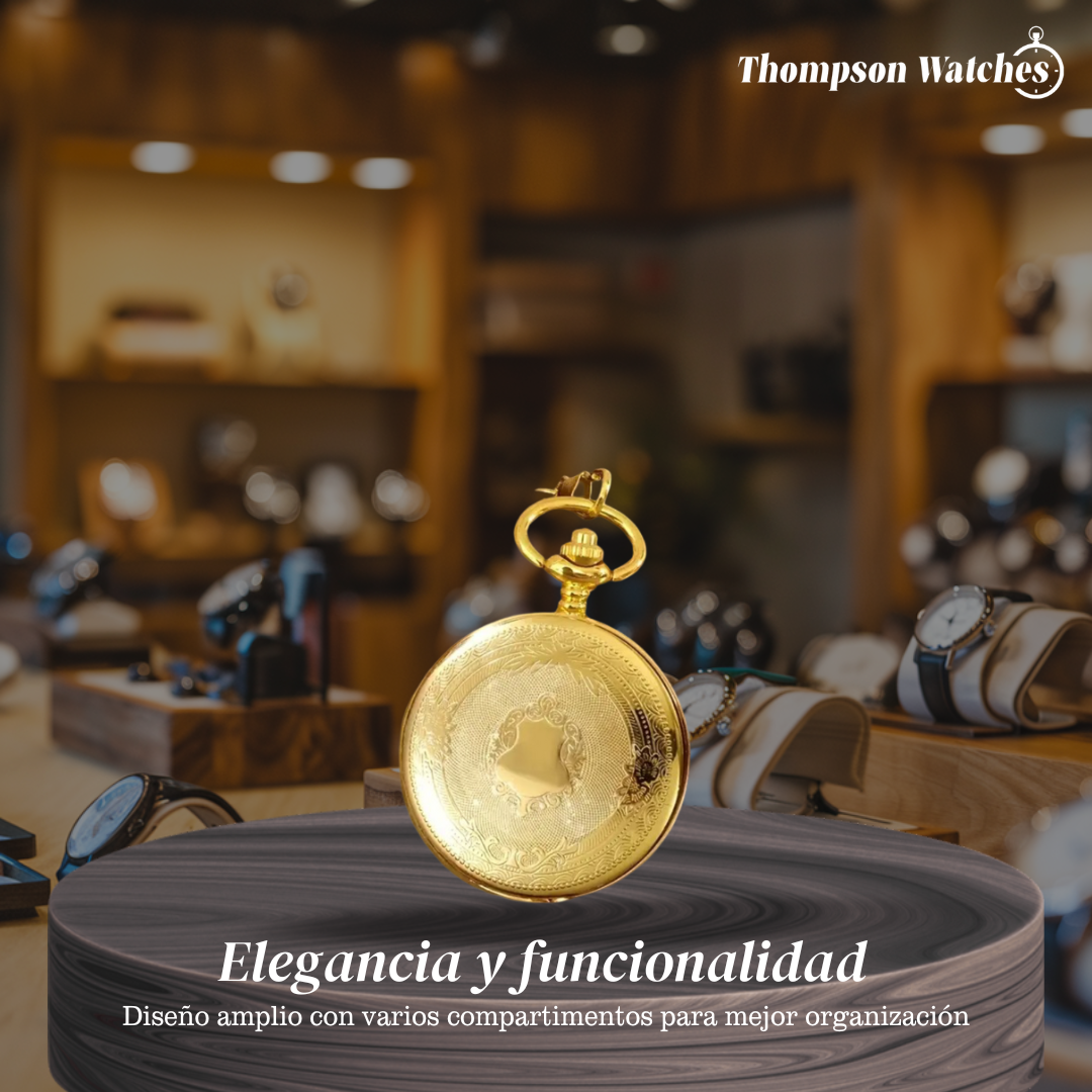 Glaze | Reloj de bolsillo dorado grabado | 45 mm