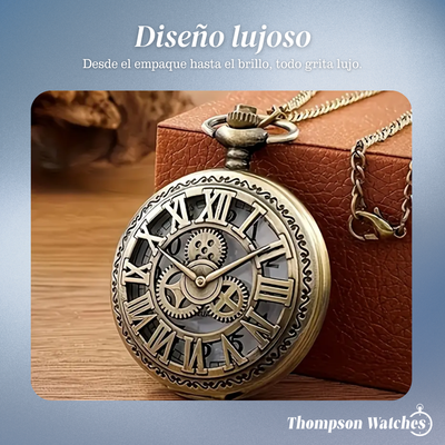 Saxton | Reloj de bolsillo de bronce con números clásicos | 45 mm