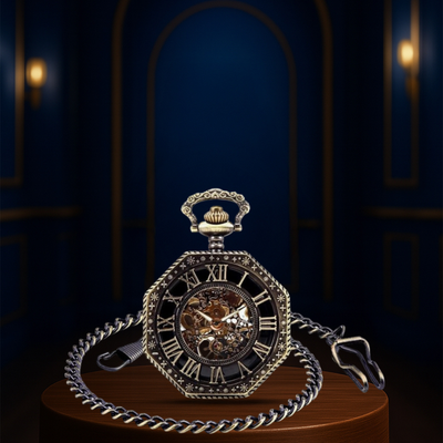 Harold | Reloj de bolsillo mecánico octogonal | 70 mm
