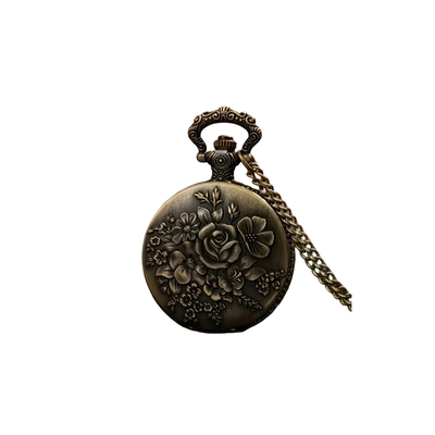 Cornet | Reloj de bolsillo de bronce con relieve floral | 45 mm