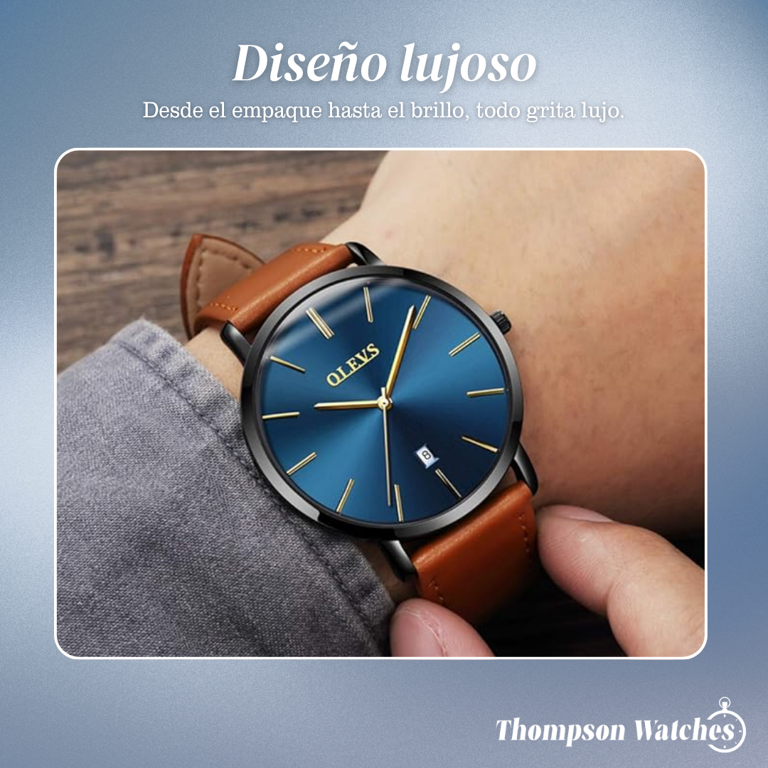 Finn | Reloj Cruise de cuero con fecha | 40 mm