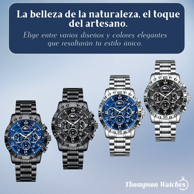 Rex | Reloj cronógrafo opulento con elegante correa de metal | 43.9mm