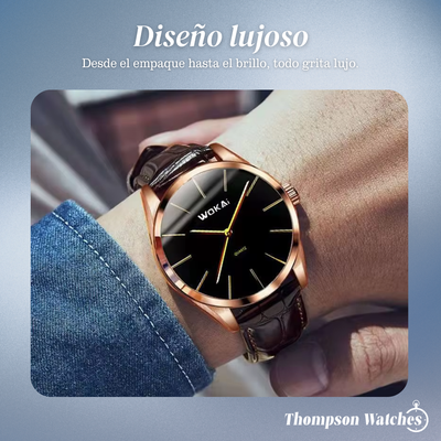 Ian | Reloj de Cuarzo Rosa Dorado Elegante Dean | 40mm