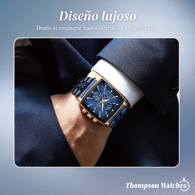 Troy | Reloj de pulsera de lujo para hombres de cuarzo rectangular de 47 mm
