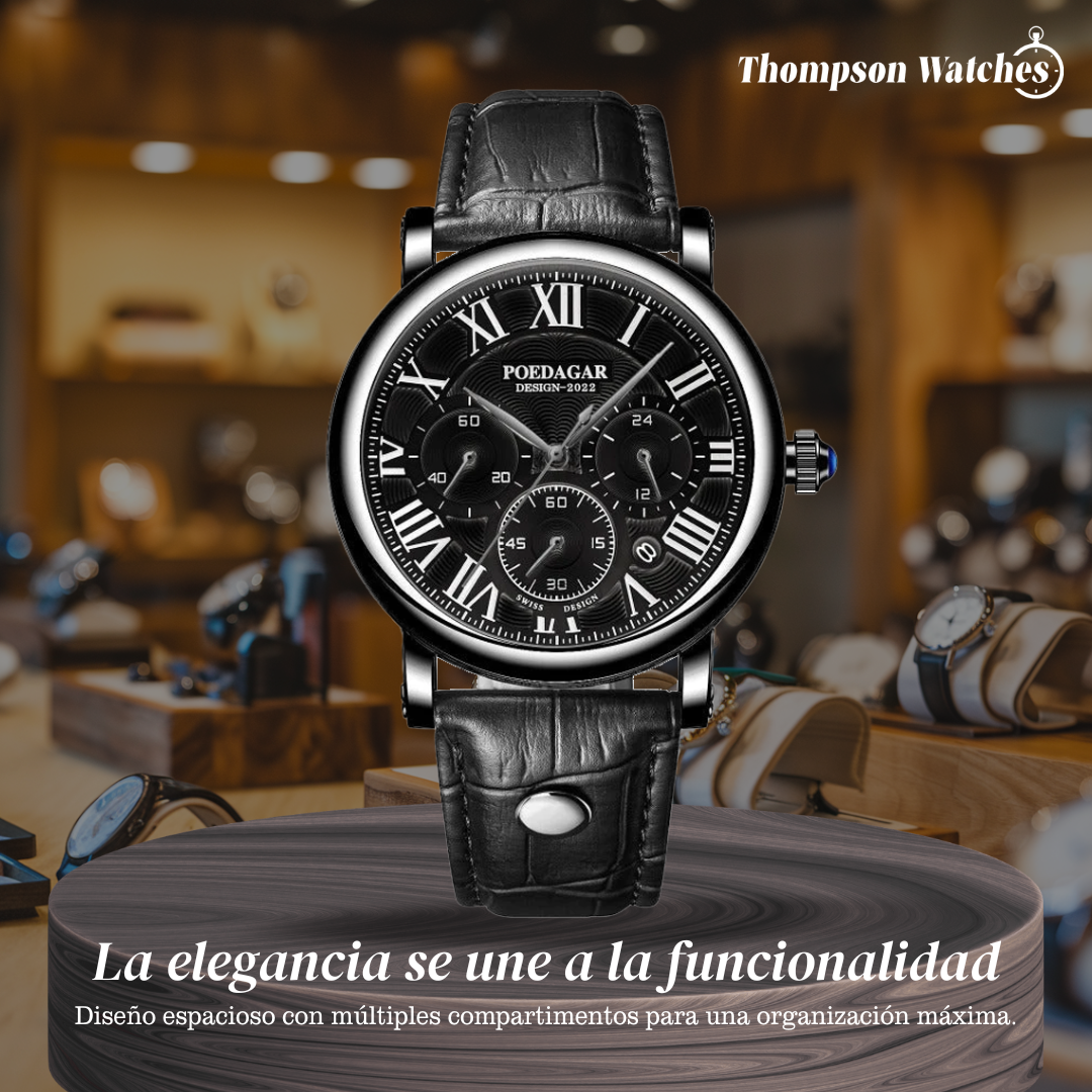 Reloj Cronógrafo de Cuero con Precisión en Tiempo Lucas | 40 mm