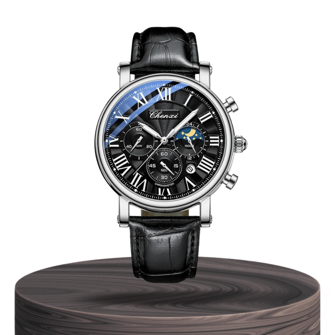 Gregory | Reloj de cuero Chrono Lunar | 44 mm