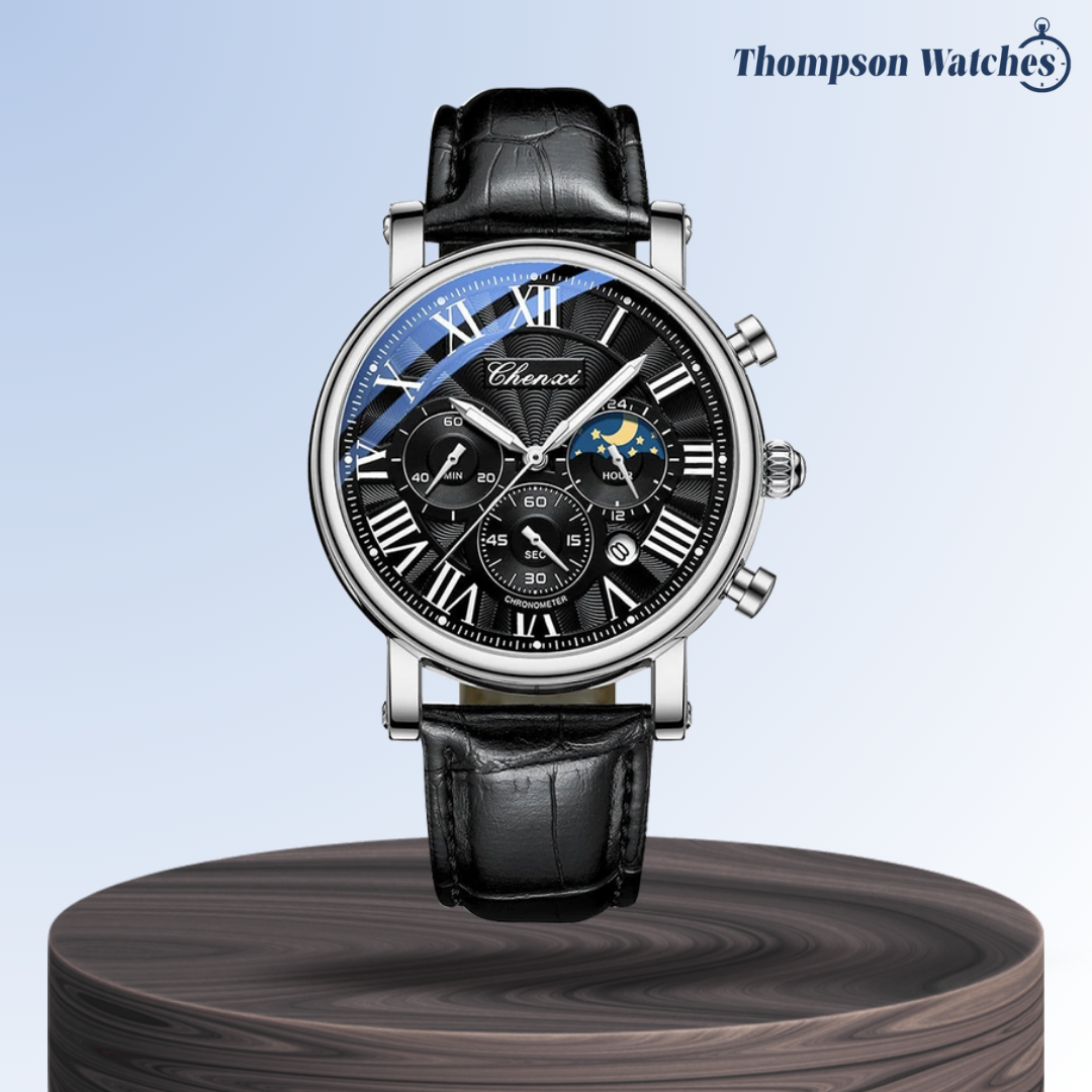 Gregory | Reloj de cuero Chrono Lunar | 44 mm