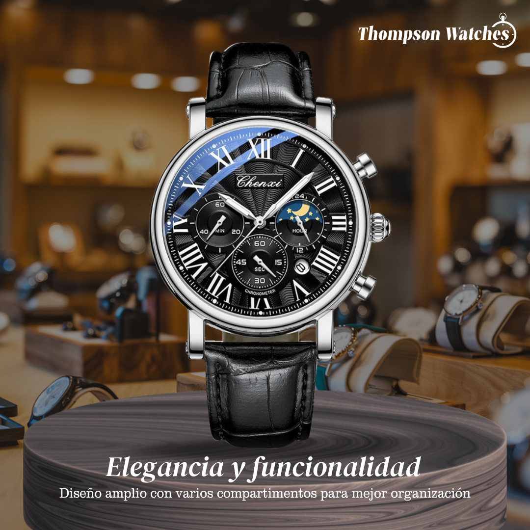 Gregory | Reloj de cuero Chrono Lunar | 44 mm