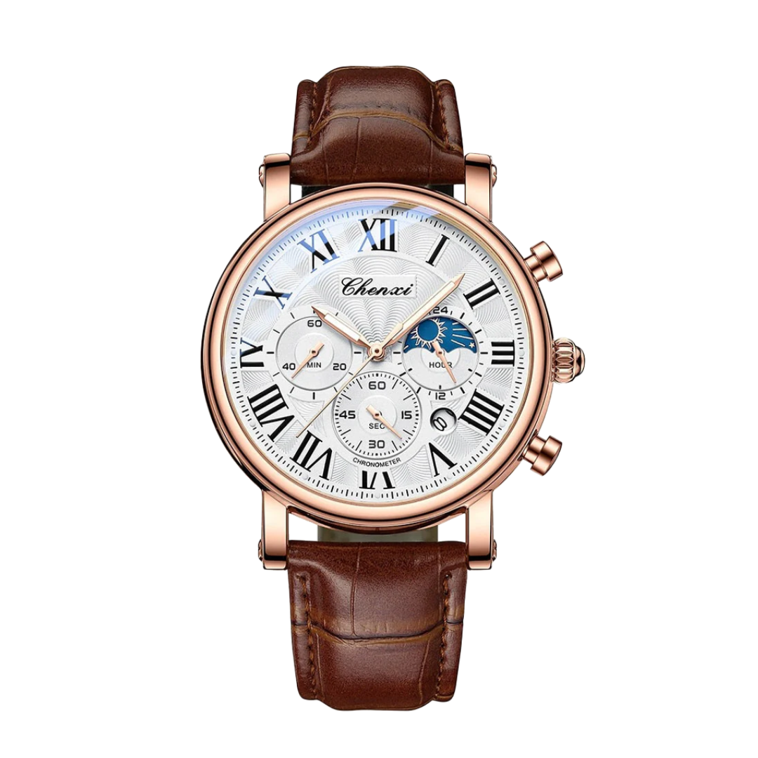 Gregory | Reloj de cuero Chrono Lunar | 44 mm