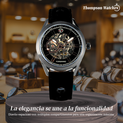 Felipe | Reloj de piel con esqueleto para hombre | 42 mm